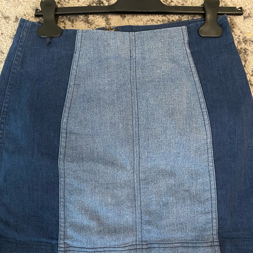 Free People Two Toned Denim Skirt